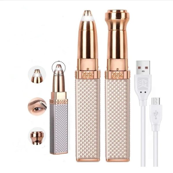 2 In 1 Flawless Facial Hair Removal Epilator Usb Charging Random Color