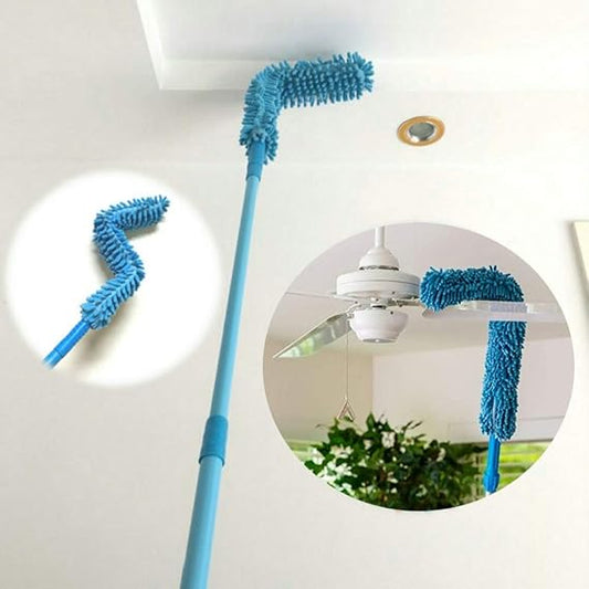 Fan Duster Flexible Micro Fiber Duster With Telescopic Stainless Steel Handle For Fan Cleaning Specially (random Color)