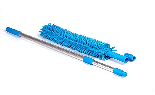 Fan Duster Flexible Micro Fiber Duster With Telescopic Stainless Steel Handle For Fan Cleaning Specially (random Color)