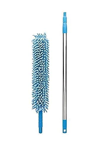 Fan Duster Flexible Micro Fiber Duster With Telescopic Stainless Steel Handle For Fan Cleaning Specially (random Color)